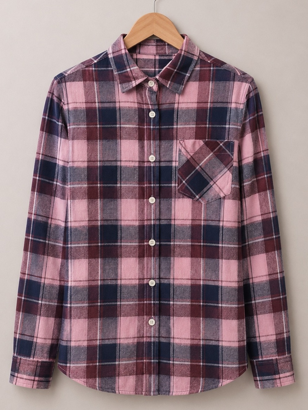 ⭐️Clearance | Old Navy Pink Plaid Flannel Button Up Shirt Women’s XS Soft Cozy